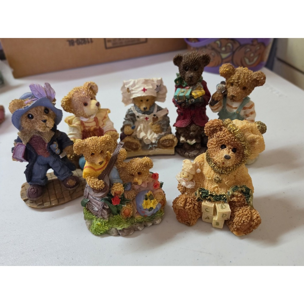 Vintage K's Collection "Fancy Bears" Resin Bears  Figurine Lot of (7)